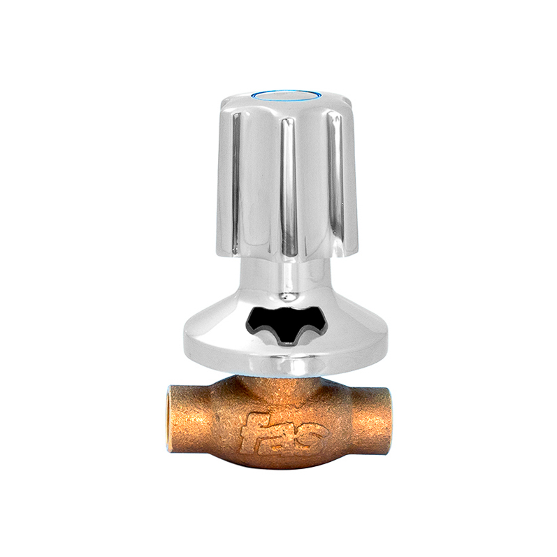 LÍNEA CROMOLUX <BR> LLAVE PASO SOLDAR EMBUTIDA C/CAMPANA 1/2"